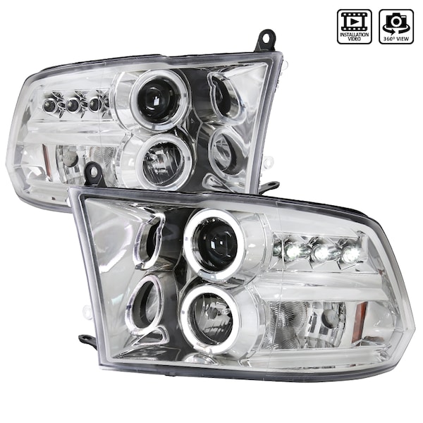 Spec-D Tuning 09-12 Dodge Ram 09-Up Dodge Ram Projector Headlights 2LHP-RAM09-TM - main